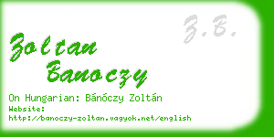 zoltan banoczy business card