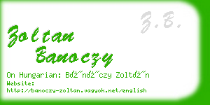 zoltan banoczy business card